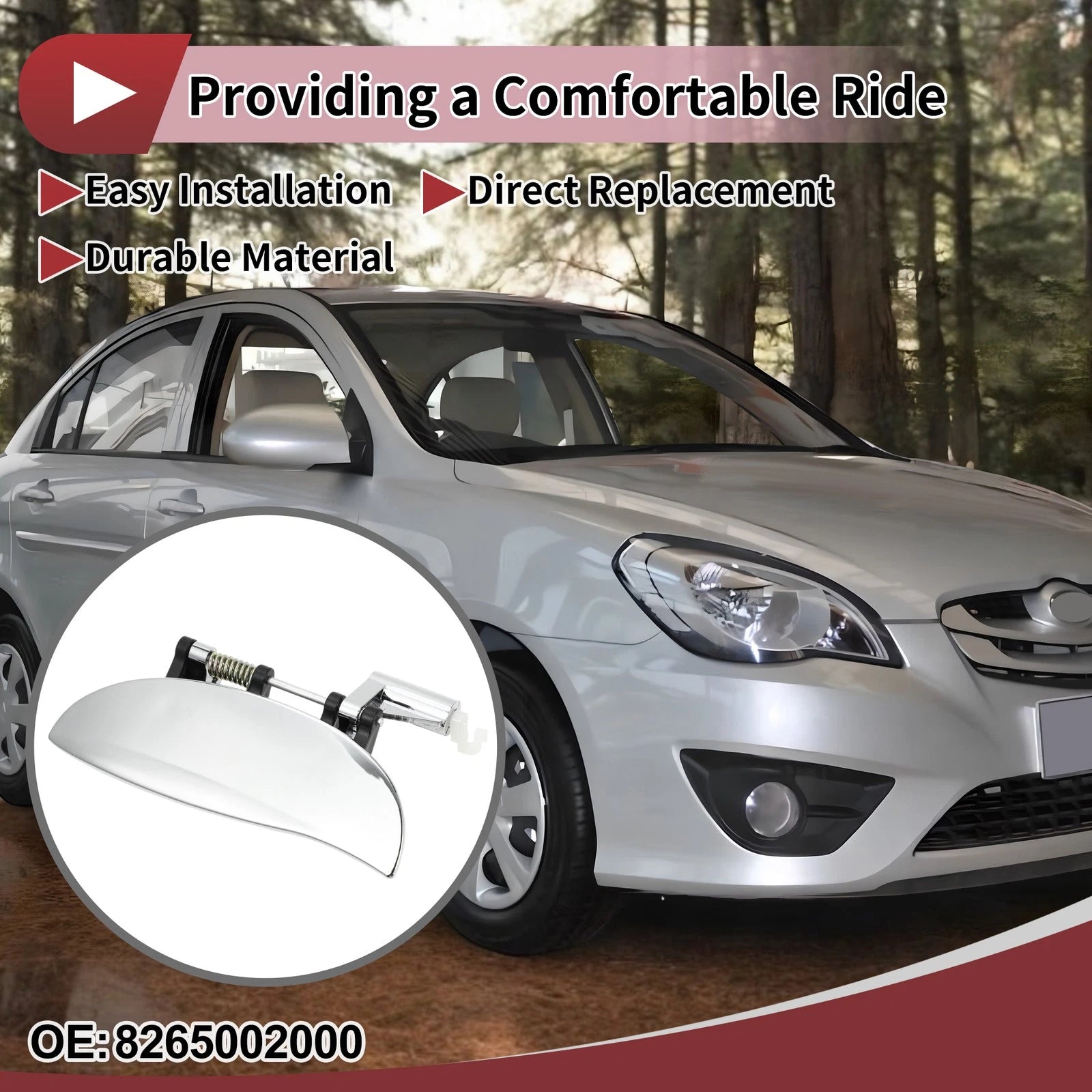 Exterior Door Handle Front Left Replacement for Hyundai Atos (1998–2007)