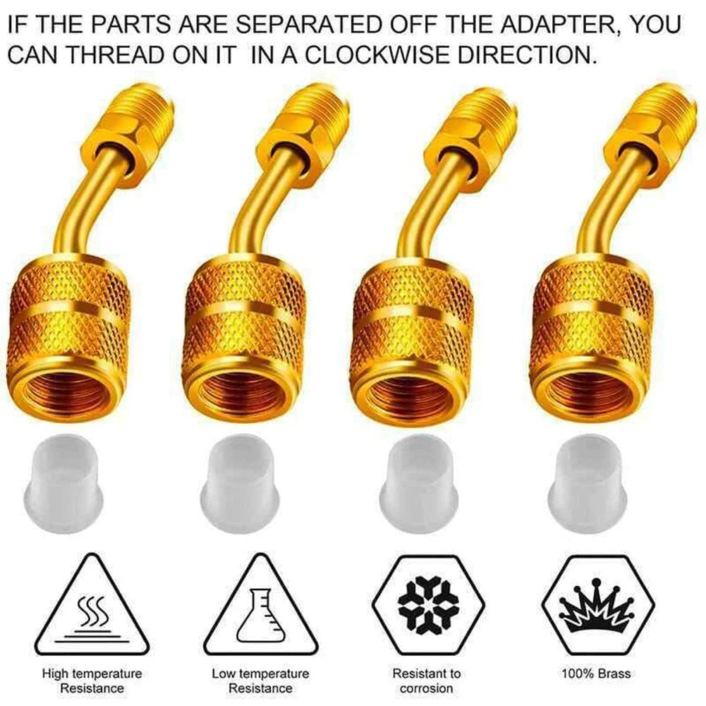 R410A Brass Charging Adapter for Automotive AC Systems (Universal)