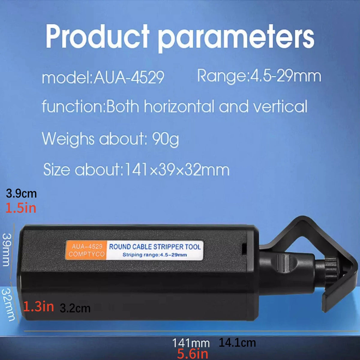 Round Optical Fiber Cable Stripper 4.5-29mm Slitter (1PCS)