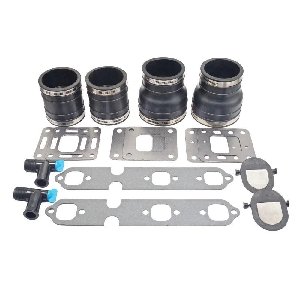Set of 2 Mercruiser 3" Exhaust Manifold Kit for 175 205 V6 GM 229 262 CID