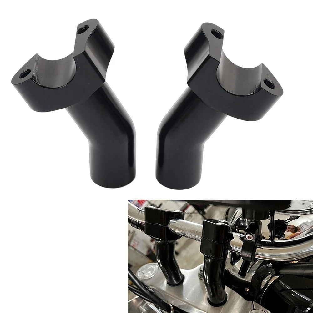 3.5" Pullback Handlebar Risers for Harley Dyna Softail Road King (1" Bar) Black