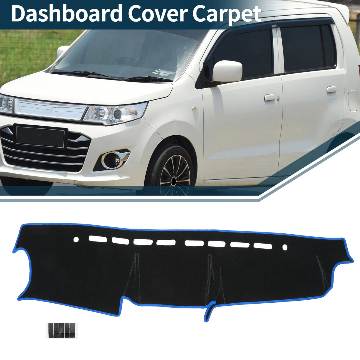 Dashboard Cover Mat for Suzuki Jimny JB64 JB7 (2018–2024) Black Blue