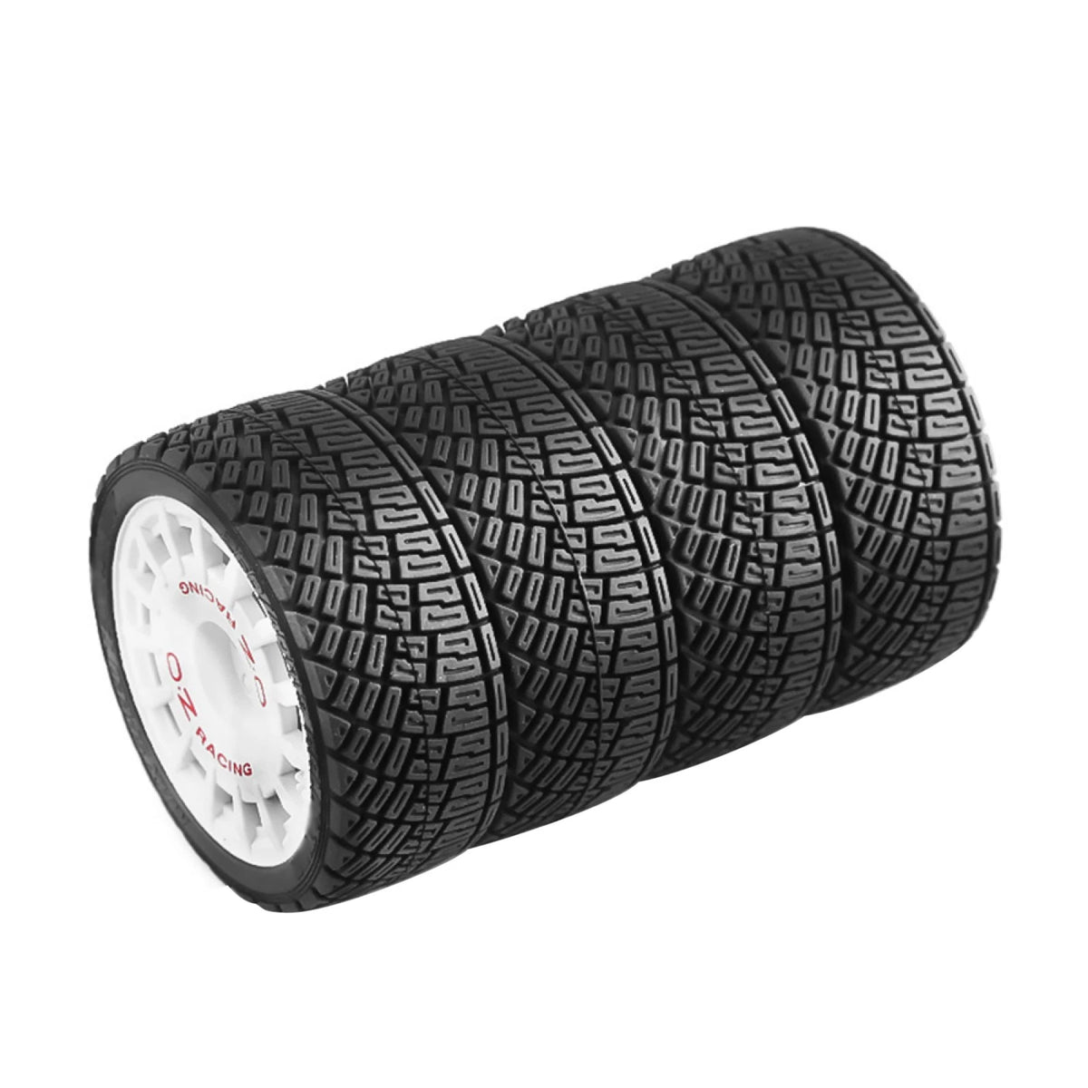 Set of 4 Tires for 1/10 RC Car (67mm Outer Diameter, 12mm Hex)