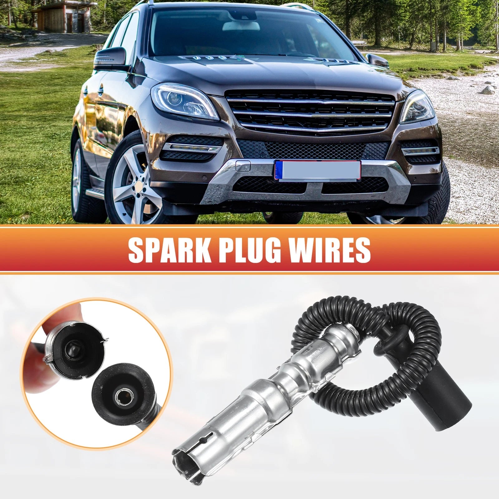 Spark Plug Wire and Ignition Coil Cable 12 Piece for Mercedes W163 (1999–2004)