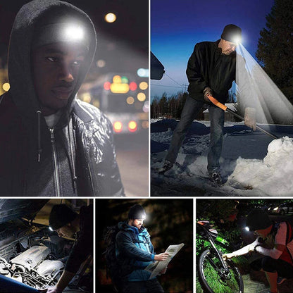 LED Bluetooth Knitted Cap for Outdoor Night Running Fishing