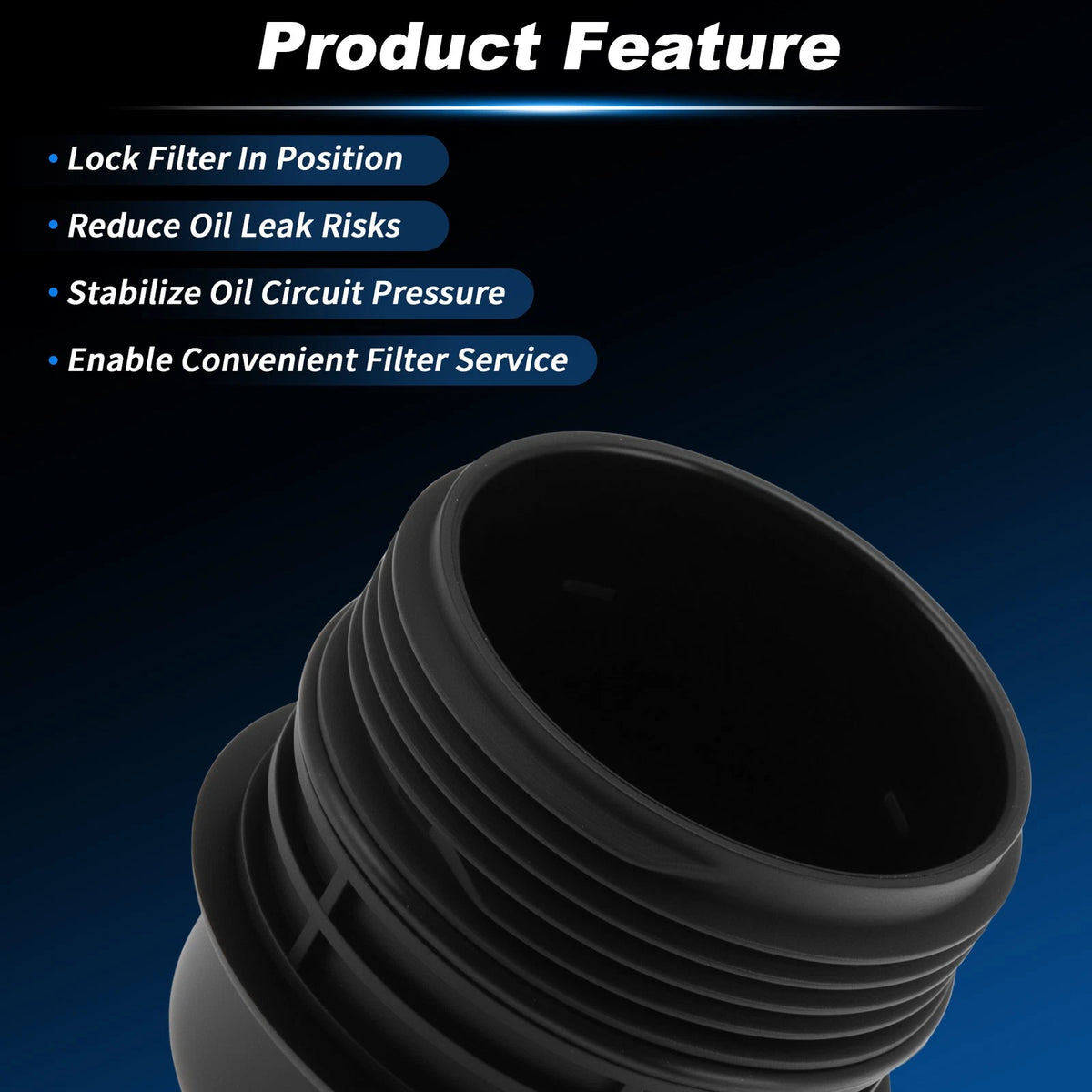263503C701 Oil Filter Housing Cap for Genesis G80 (2017–2020) Black Plastic