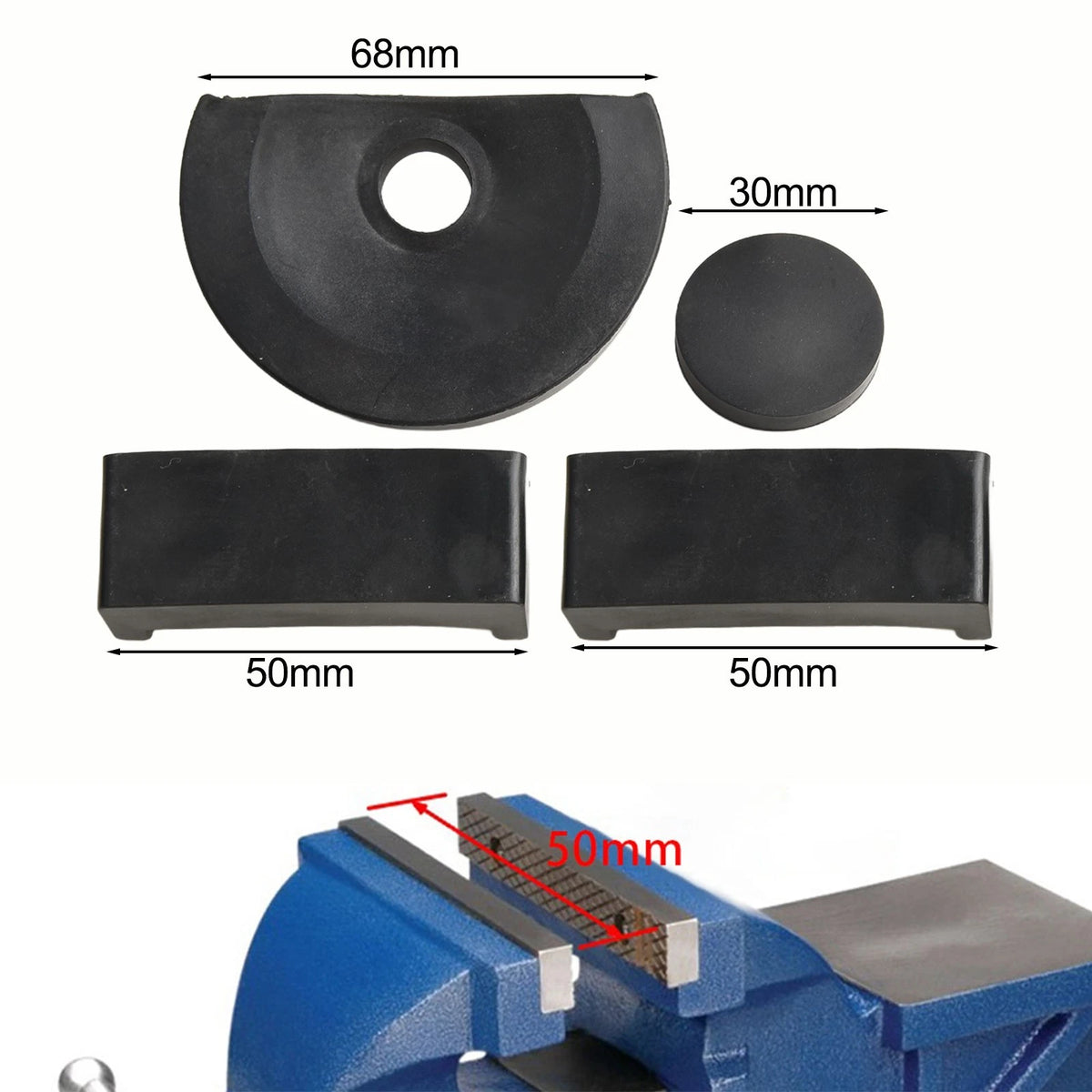 Set of 4 Anti-Slip Rubber Pads for Table Vice