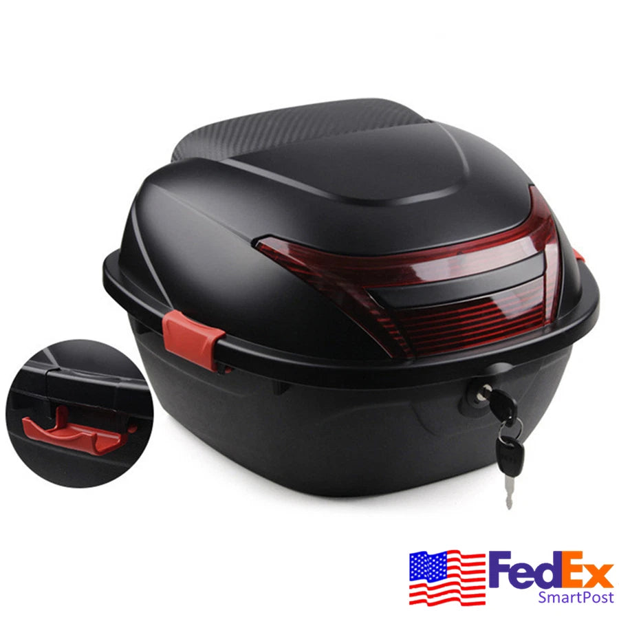 Top Box Luggage Storage Case for Motorcycle Moped (Black)