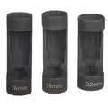 Professional 1/2 Inch Drive 12 Point Strut Socket Tool 16mm 18mm 22mm Black