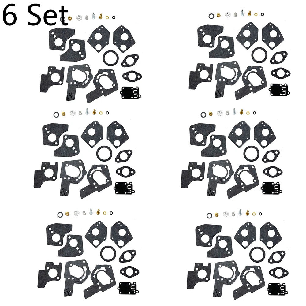 Set of 6 Carburetor Rebuild Kits for Briggs & Stratton 3-5HP (495606, 494624)