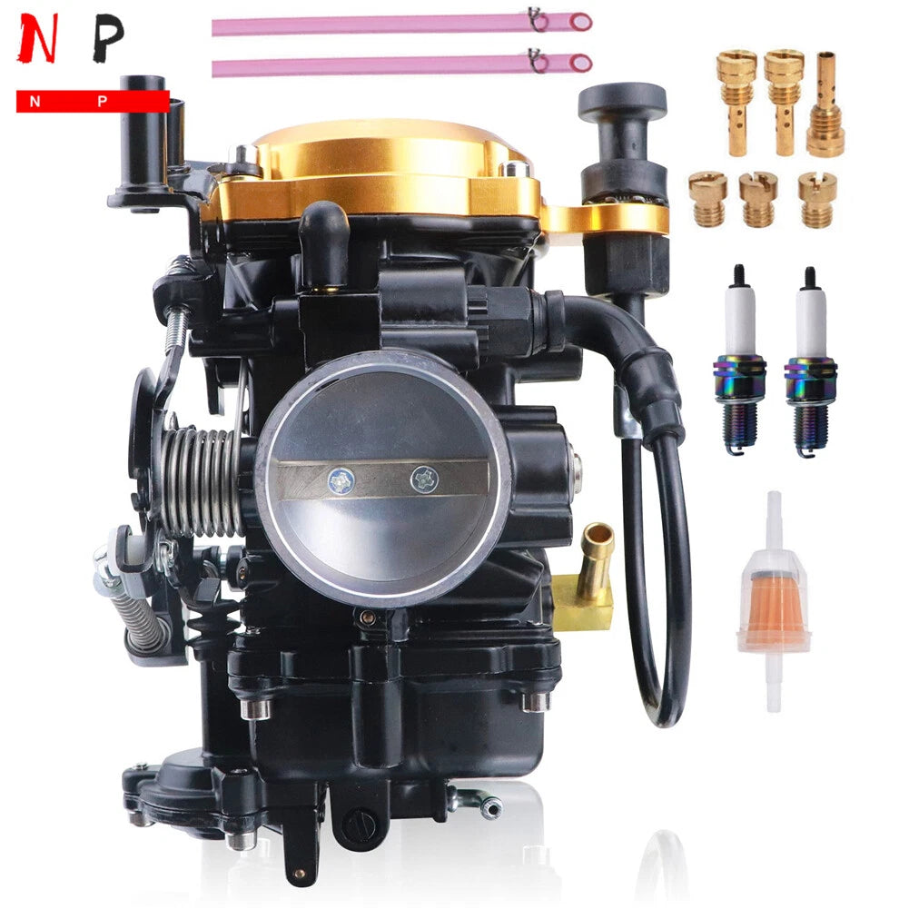 Carburetor + 43'' Throttle Cable for Harley Davidson CV40 Softail Dyna FXR (1990–2006)