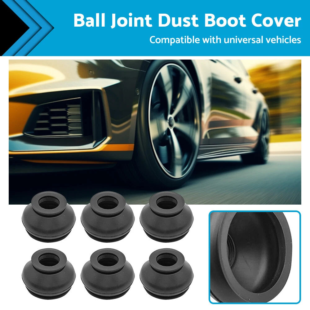 6x Black Rubber Ball Joint Dust Boot Covers for Universal (2002–2019)
