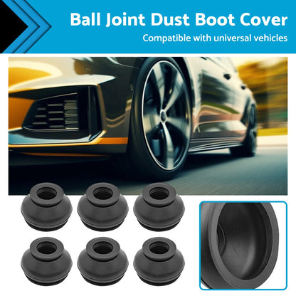 6x Black Rubber Ball Joint Dust Boot Covers for Universal (2002–2019)