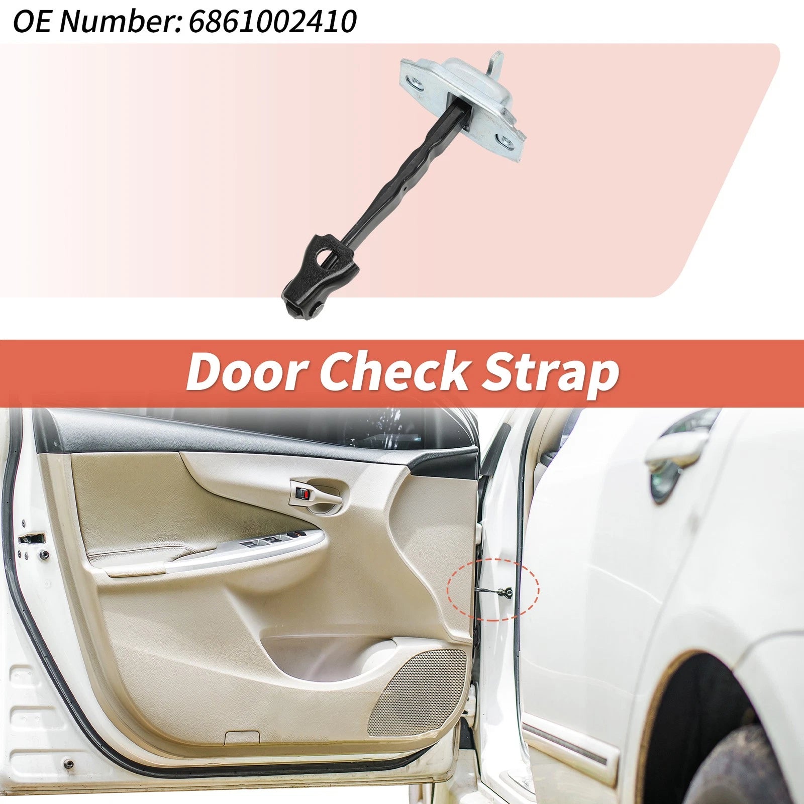Door Check Strap Front Left Right Replacement for Toyota Corolla (2019–2022)