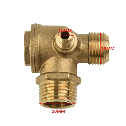 90 Degree 3 Port Brass Check Valve for Air Compressor (Threaded)