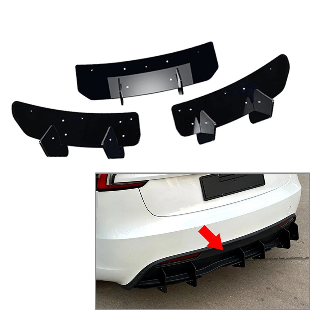 Rear Bumper Lip Diffuser Spoiler Protector for Tesla Model 3 (2023–2024)