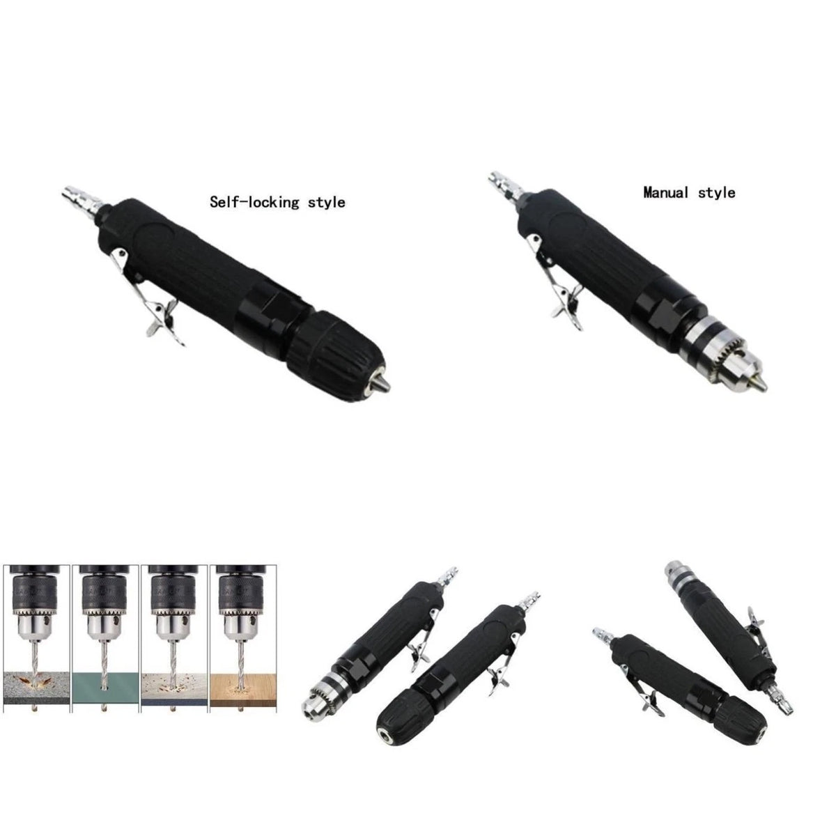 Pneumatic Drill with 3/8" Chuck for Hand-held Use
