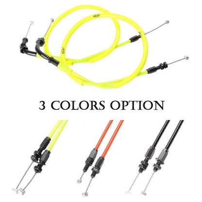 Throttle Cable Pair for Honda CBR600RR (2007–2012) - Yellow Orange Black