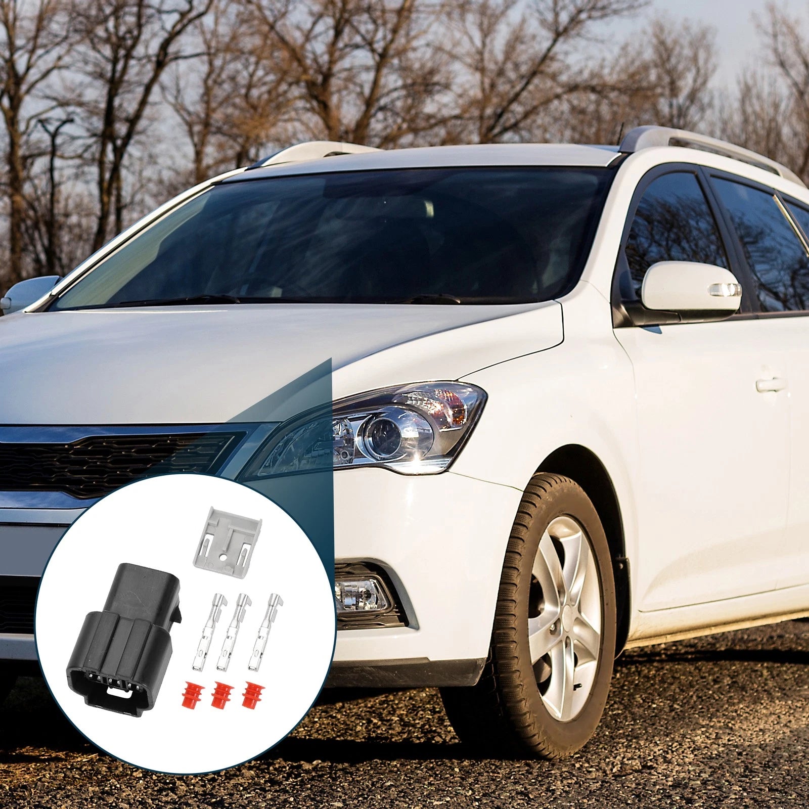 Water Temperature Sensor Connector Plug Female 3 Pin for Kia (2000–2019)