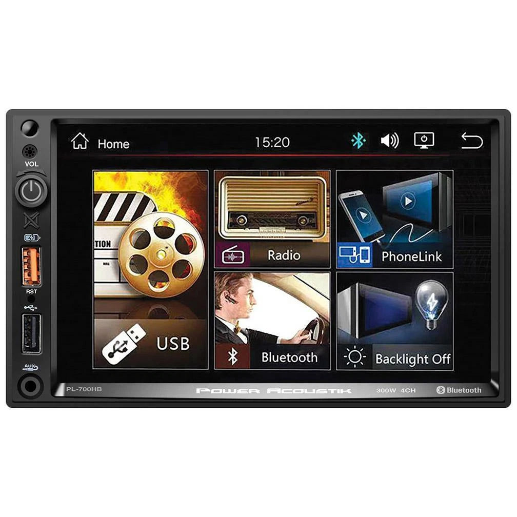 Power Acoustik PL700HB 7" Double Din Multimedia Unit for Universal Vehicles (2010–2023)