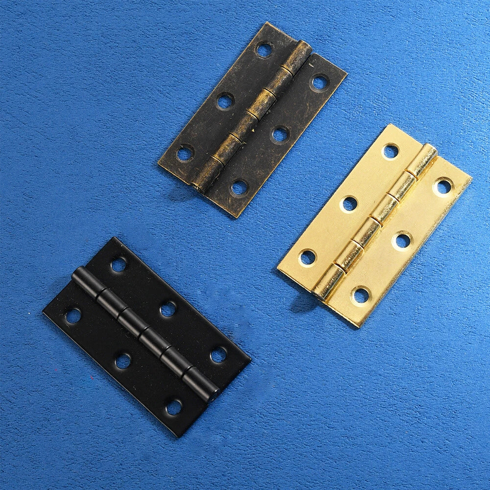 Set of 4 Metal Hinges with Screws for Wooden Box Toolbox Cabinet Door