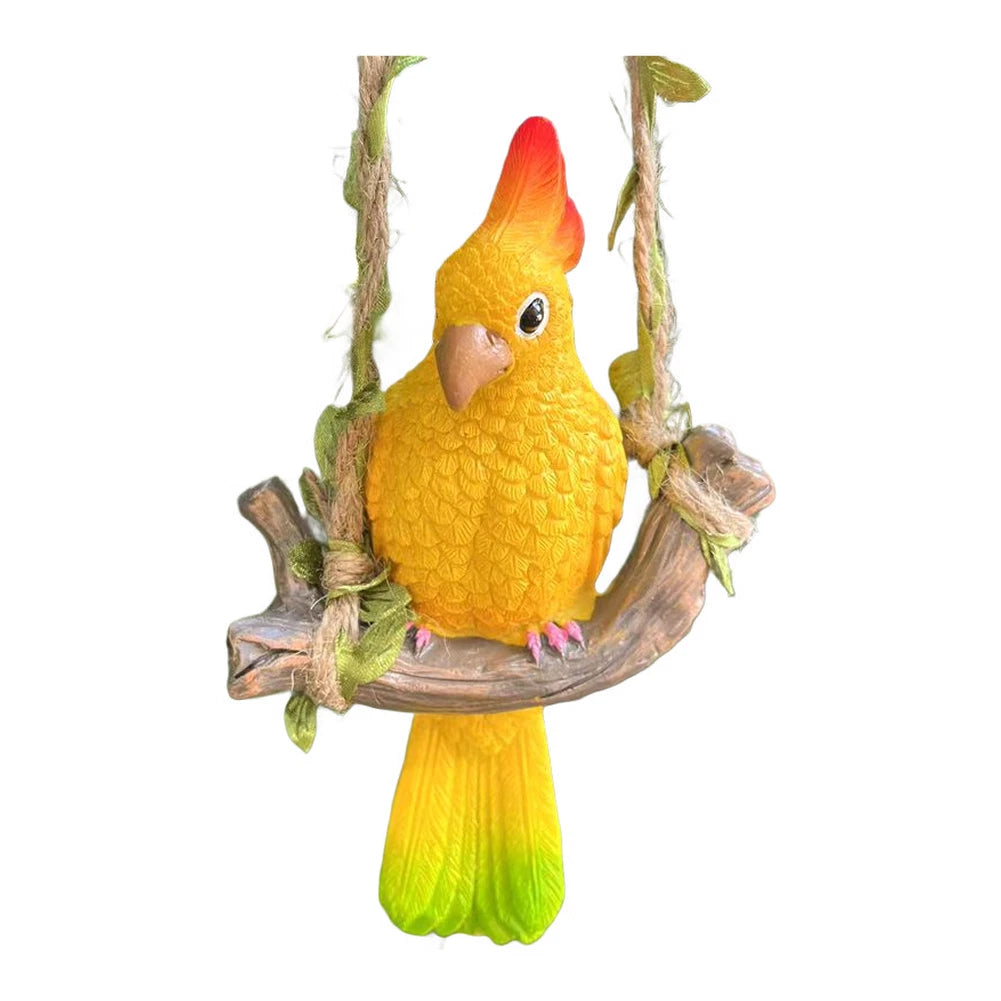 Hanging Parrot Figurine for Home and Outdoor Spaces