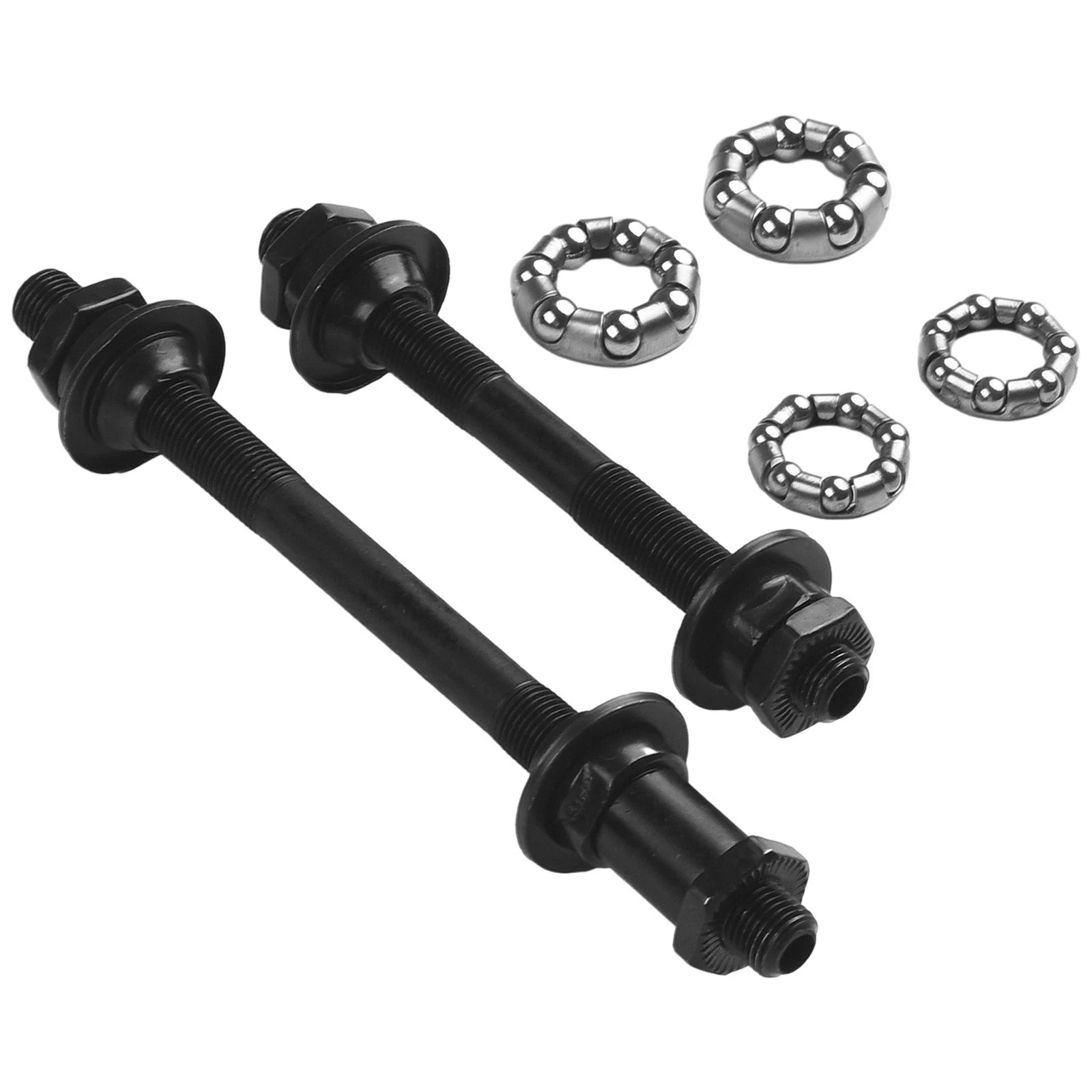 Set of 2 Solid Axle Front and Rear Hubs for Bicycle (Universal Fit)
