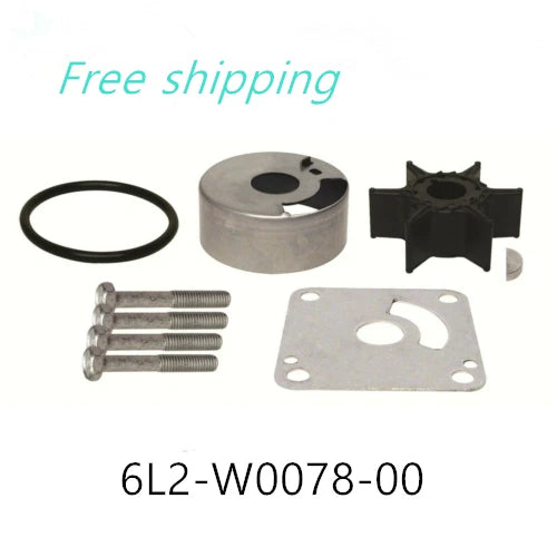 Water Pump Impeller Kit for Yamaha 20 & 25 Hp 2 Stroke Outboard (18-3431, 6L2-W0078-00)