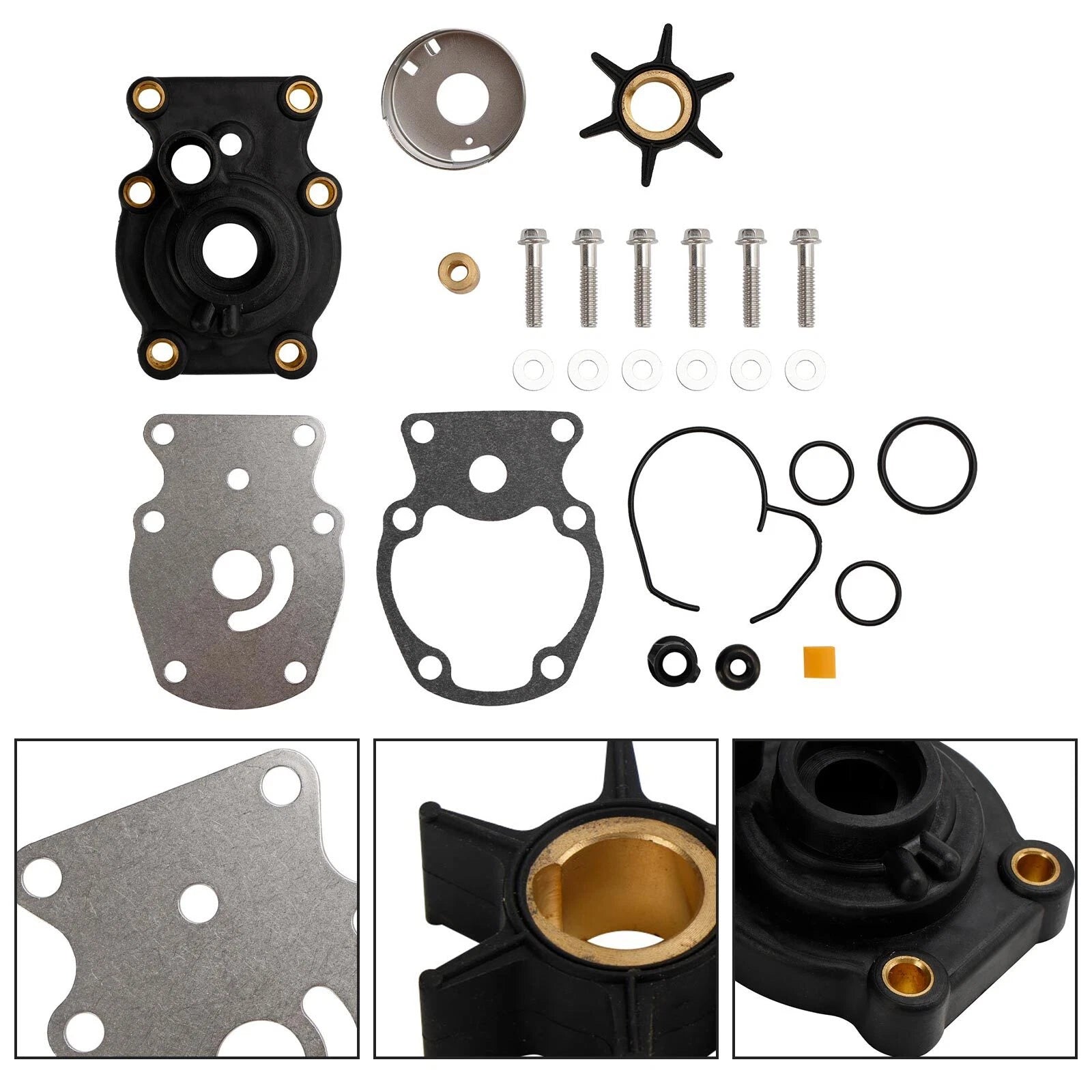 Water Pump Impeller Kit for Johnson Evinrude 25-35HP Outboard (N/A) 0393630 0393509