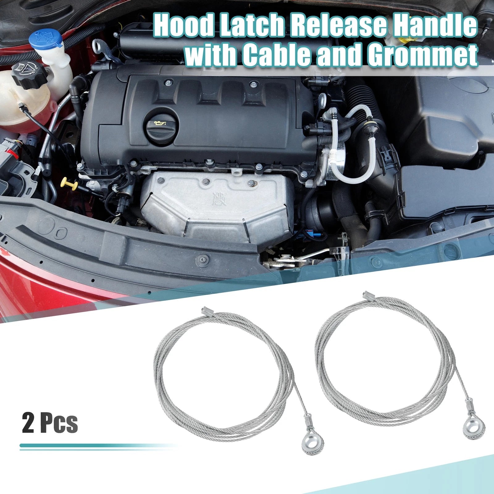 Rear Ramp Door Cable Replacement Set for Enclosed Trailer (2 Pack) (Silver)