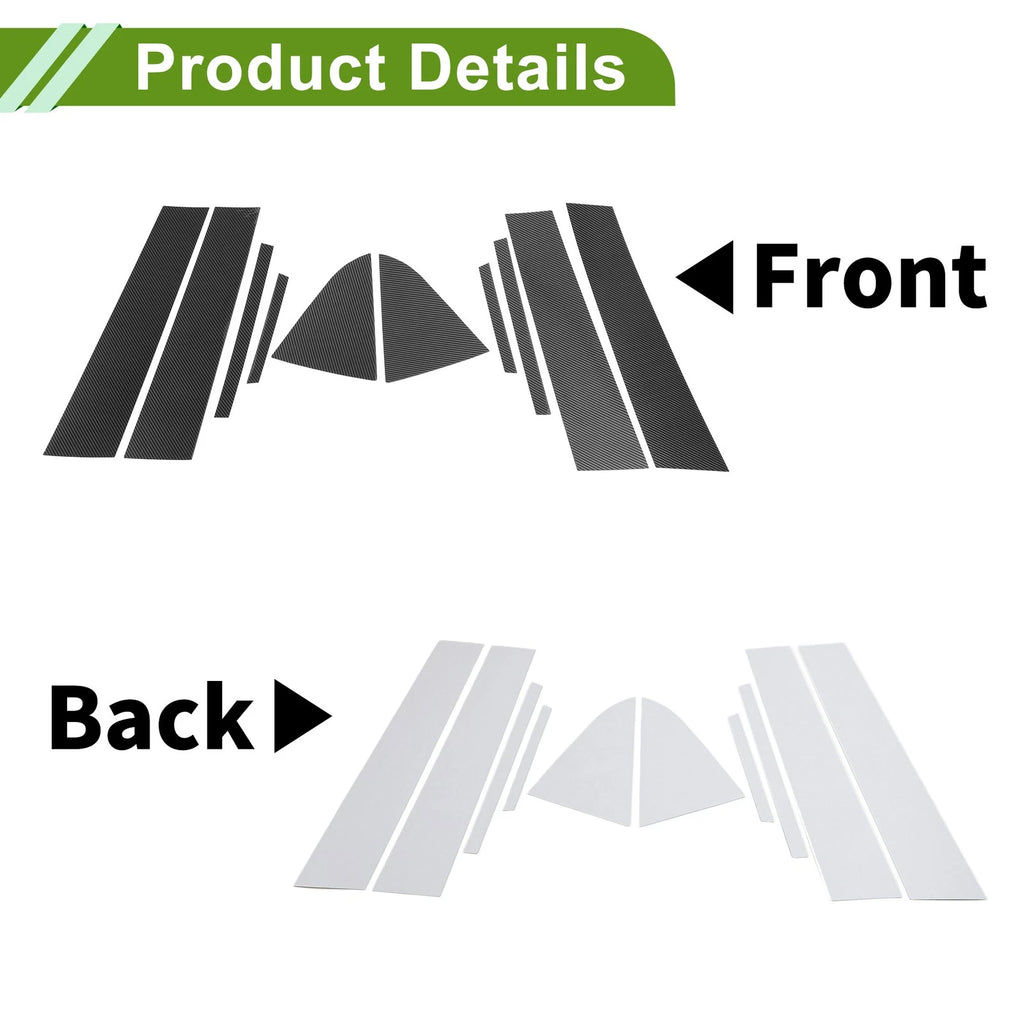 Pillar Window Trim Kit Replacement for Chevy Cruze (2011–2015) Carbon Fiber