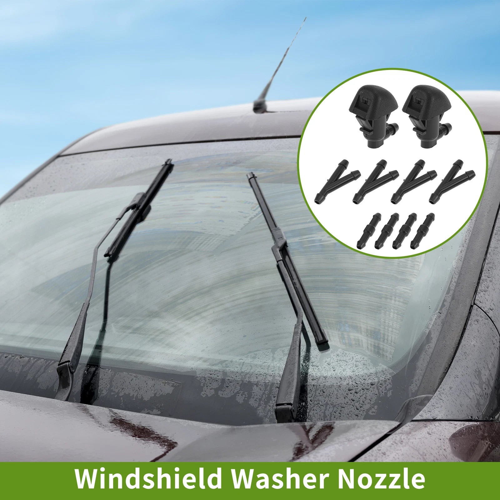 Windshield Washer Nozzle with Hose Connector for Honda