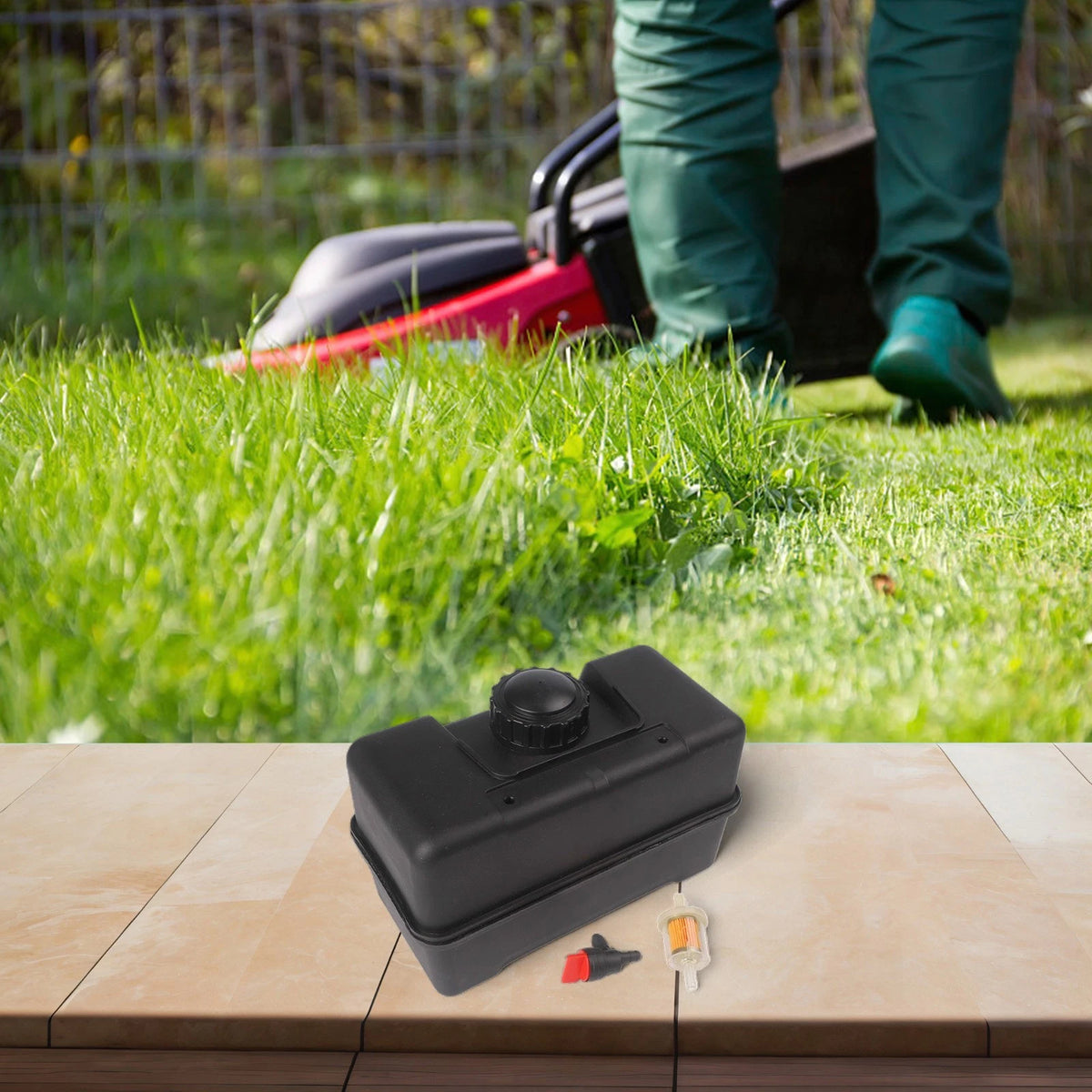 Engineered Plastic Fuel Tank with Integrated Shut Off Valve for Outdoors