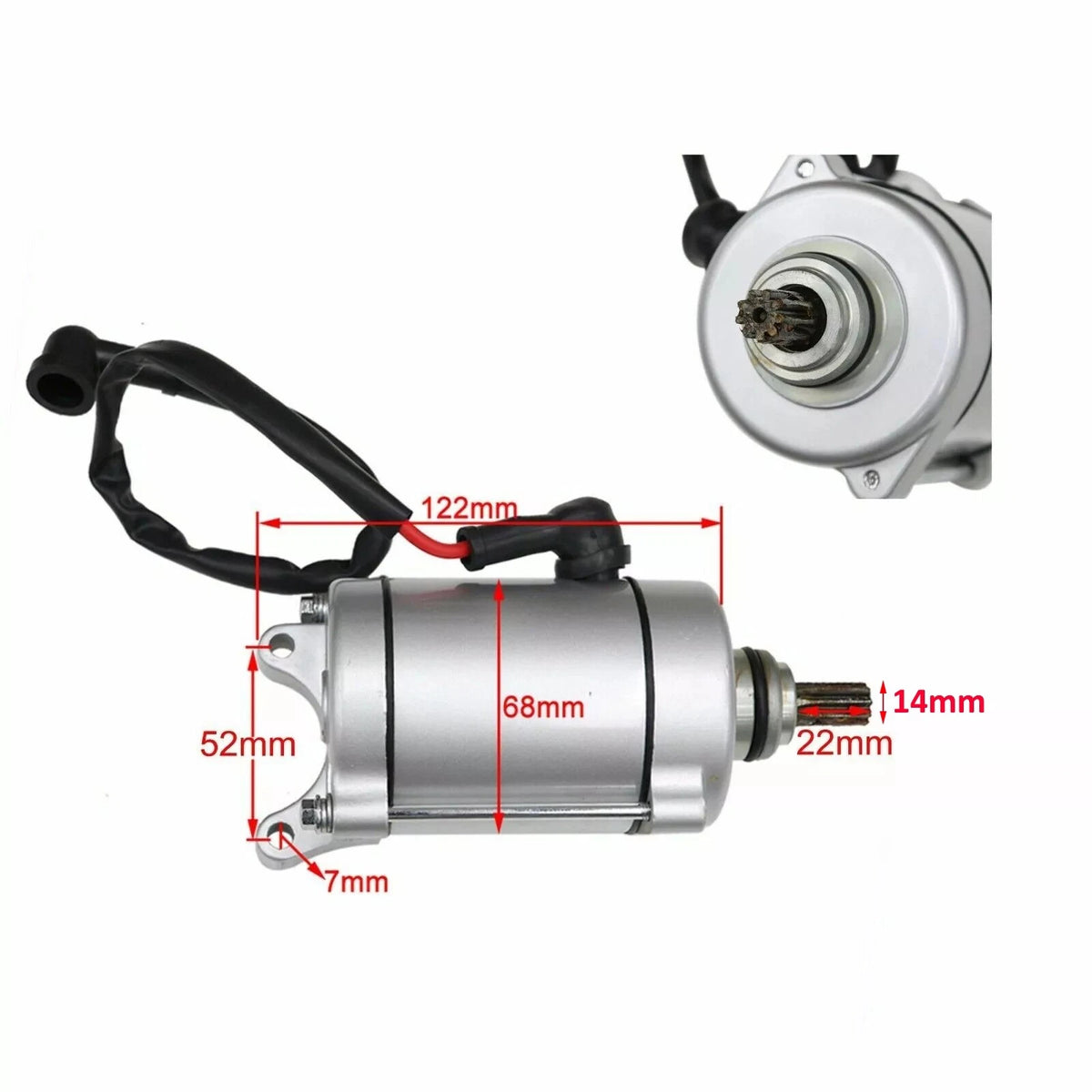 9 Teeth Starter Motor for 200cc 250cc 300cc PIT Dirt Quad ATV (2000–2023)