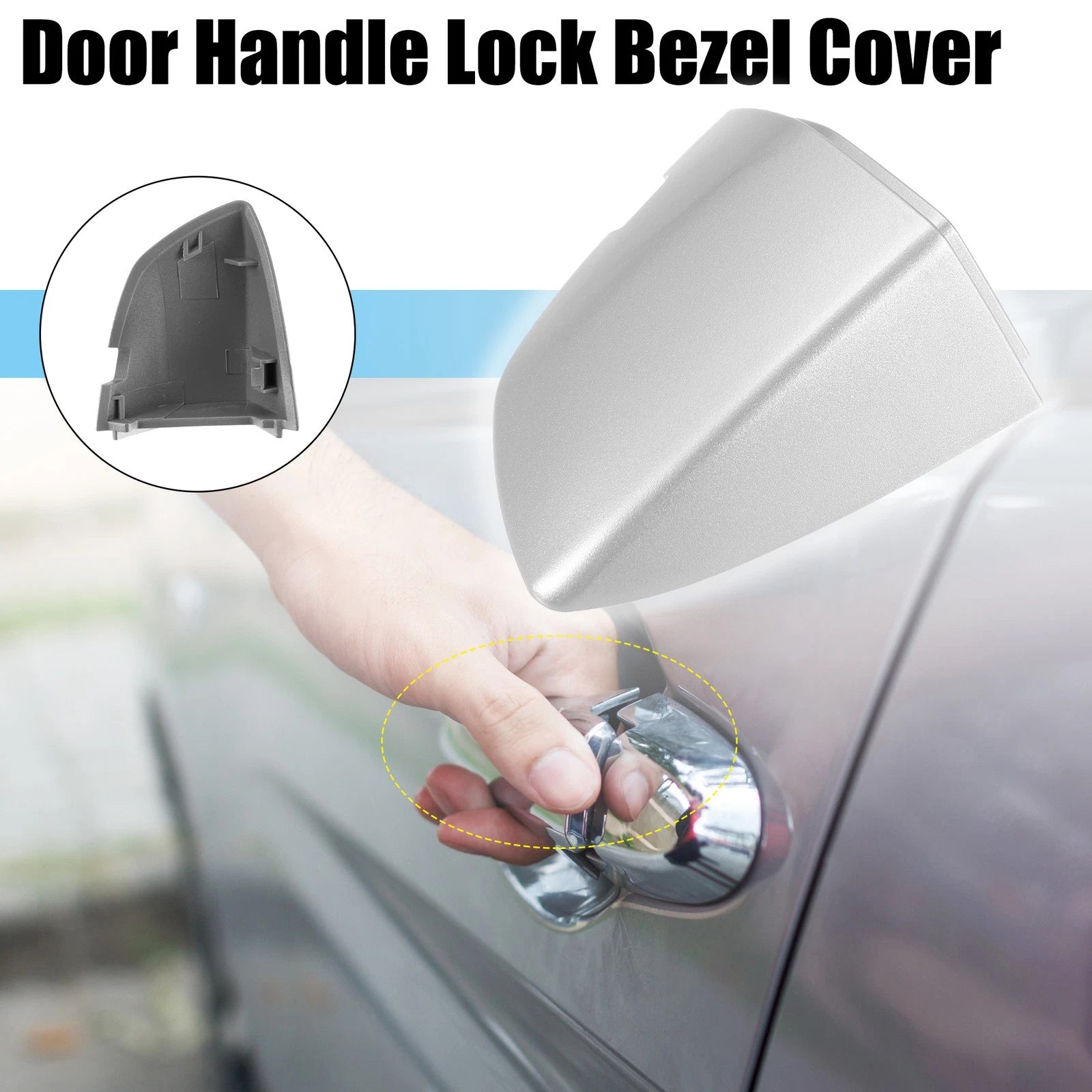 Front Left Exterior Door Handle Cover Replacement for Volkswagen Silver Tone (2015–2021)