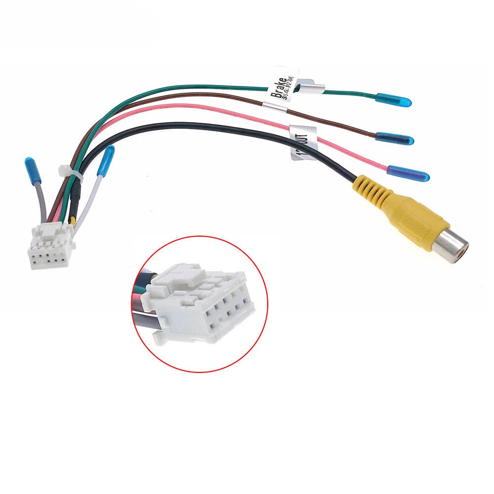 10Pin RCA Rear Camera Cable Adapter for Aftermarket Android Radio