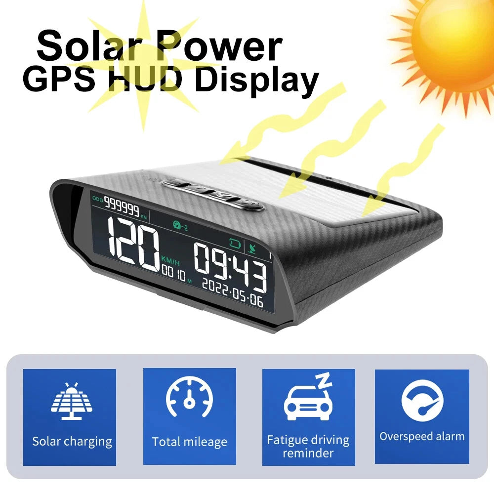 Solar HUD GPS Head Up Display for Universal Vehicles (2010–2023)