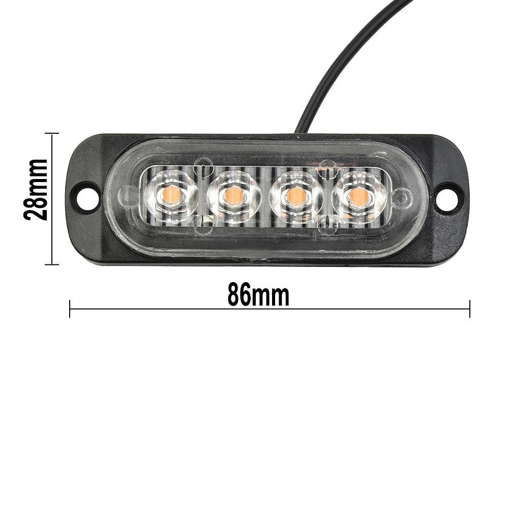 4LED Yellow Off-Road Fog Light Lamp for Truck Van (12-24V, 12W)