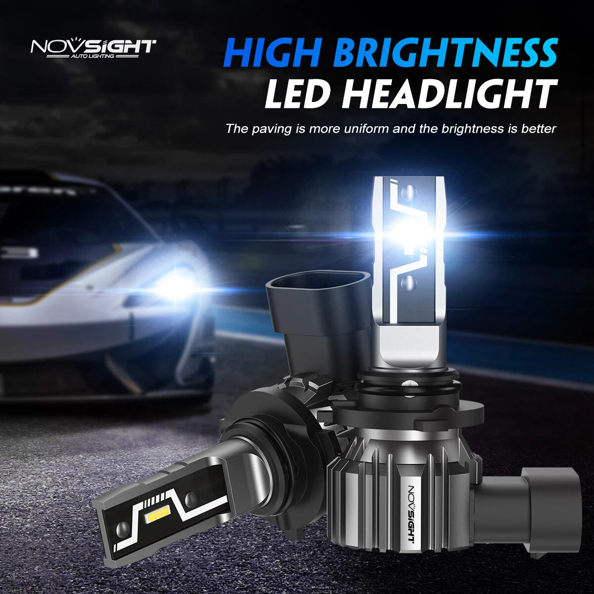 2X 9006 HB4 LED Headlight Bulbs Kit for 6500K