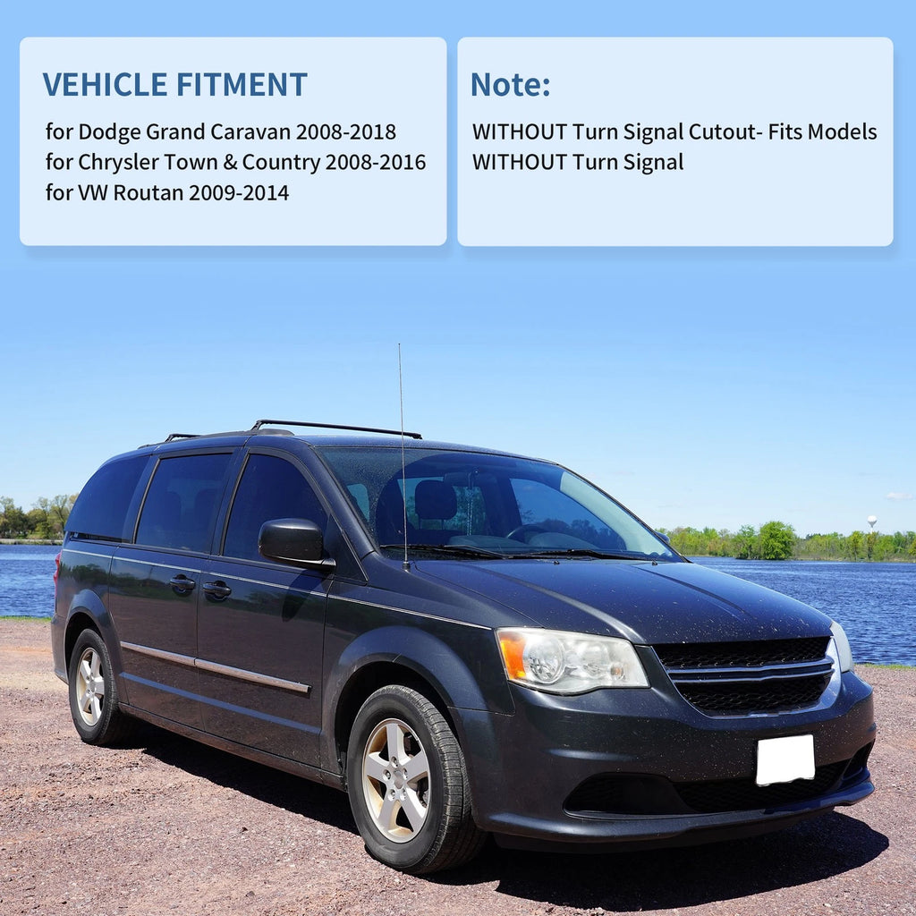 Mirror Cover Pair Left Right Replacement for Dodge Grand Caravan (2008–2018)