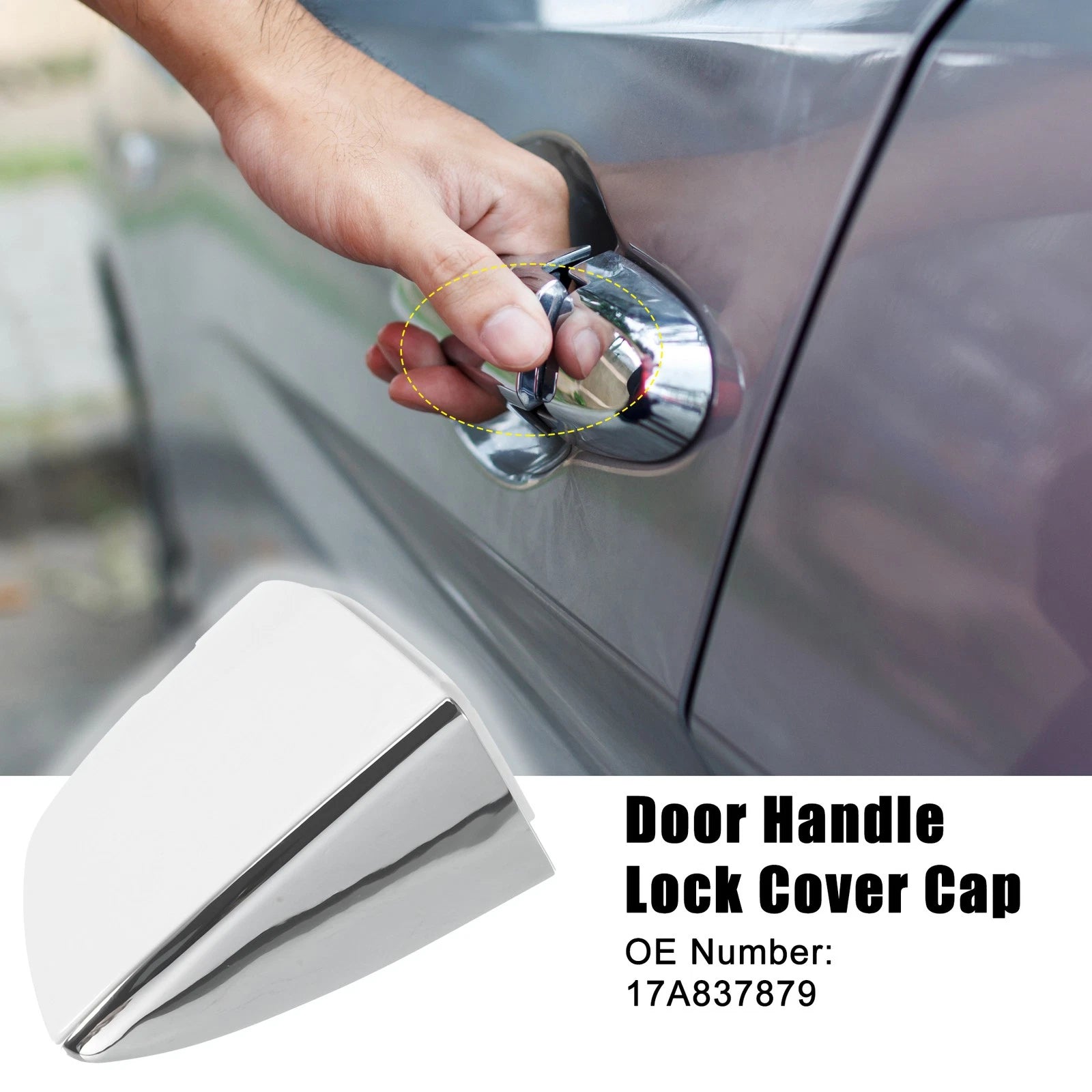 Front Left Exterior Door Handle Cover for Volkswagen Jetta White (2011–2018)