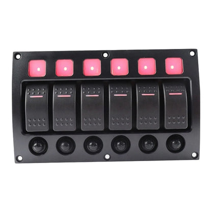 RV Marine Switch Panel 4 Gang with LED Indicators and Circuit Breakers