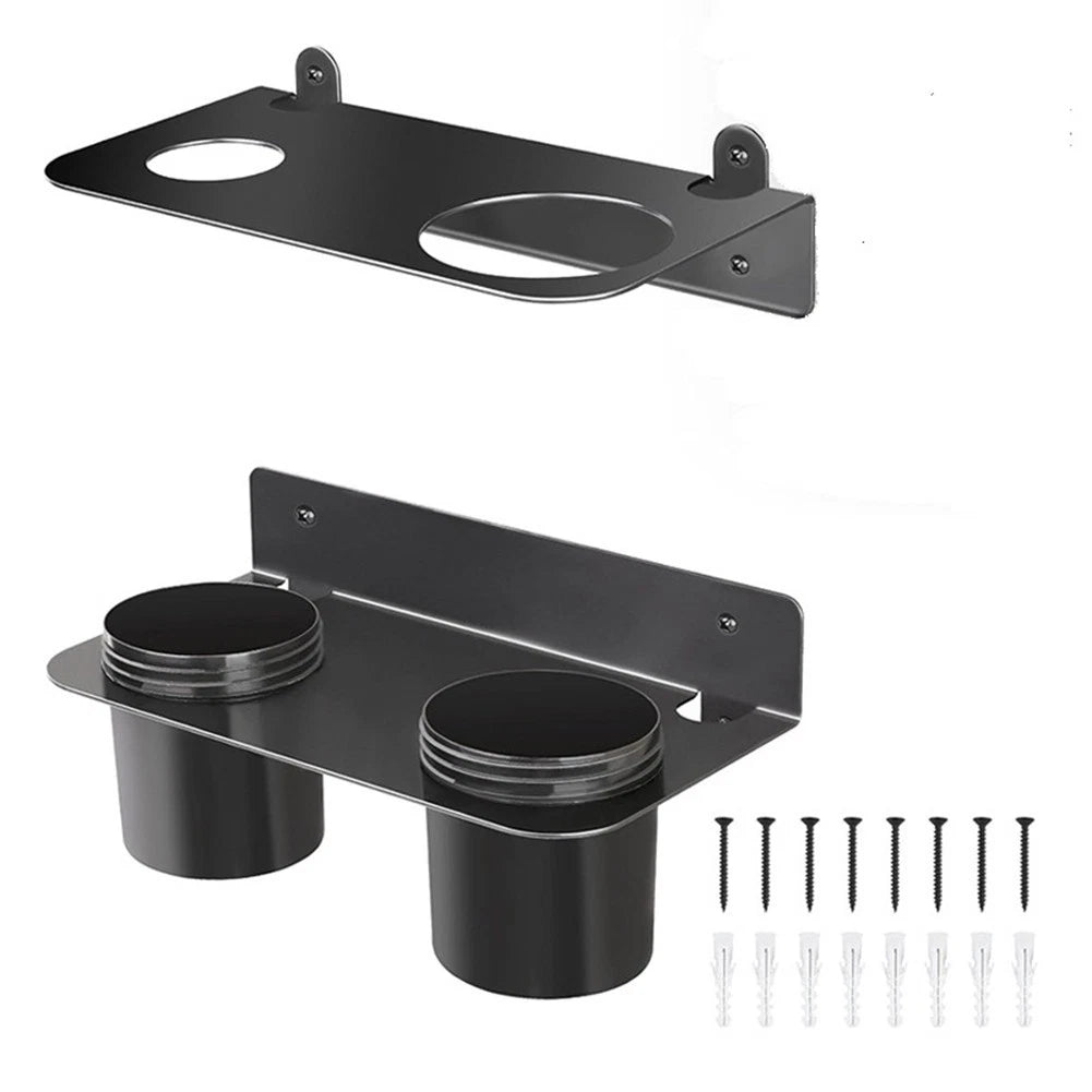 Funnel Holder for Wall Mount with 2 Drip Cups for Clean Workspace