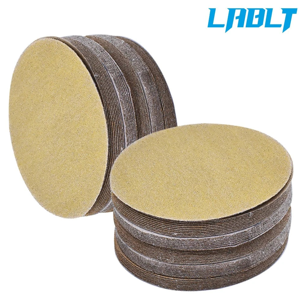 100 Pcs 5" 180 Grit Hook Loop Sanding Discs NO-Hole