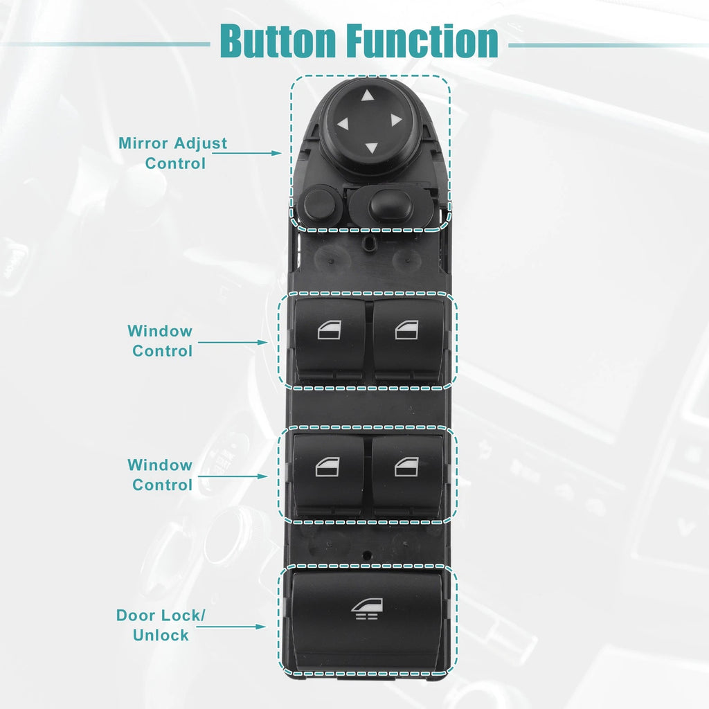 Power Window Switch Front Left Driver Side for BMW M3 (2001–2013)