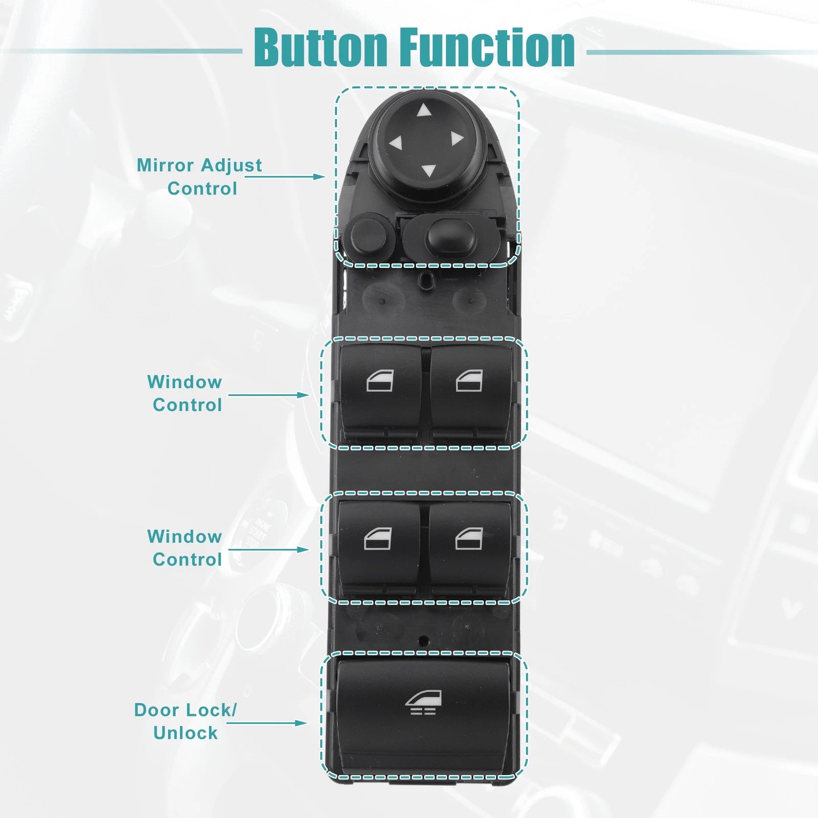 Power Window Switch Front Left Driver Side for BMW M3 (2001–2013)