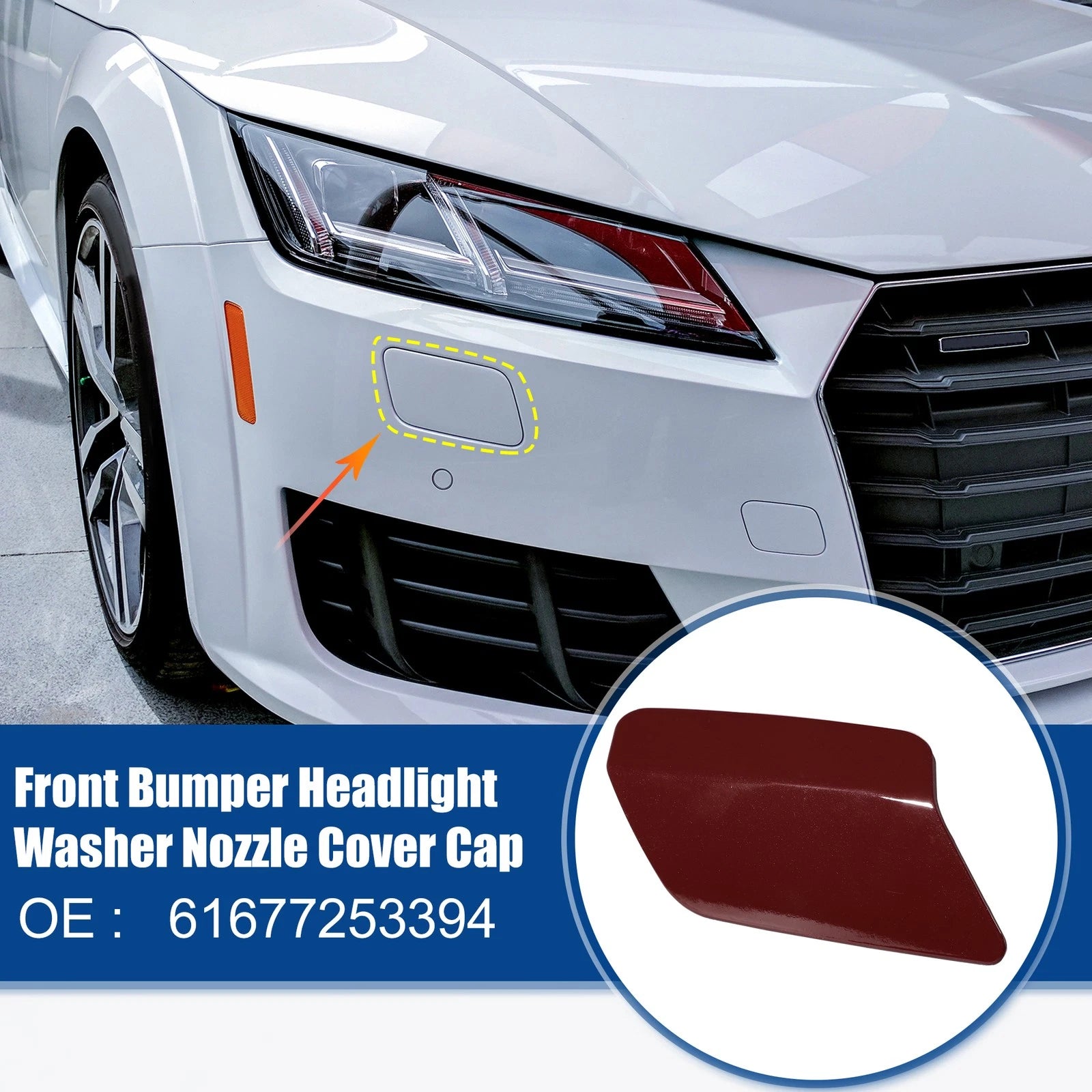 Front Right Headlight Washer Nozzle Cover Cap Fit for BMW 328i (2011–2013)