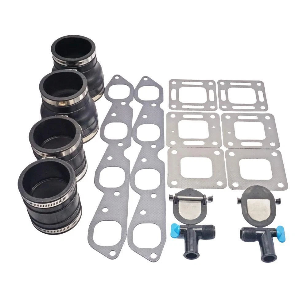 2 Sets Exhaust Manifold Kit for Mercruiser 330-370 V8 GM 454 502 CID (1981–2023)