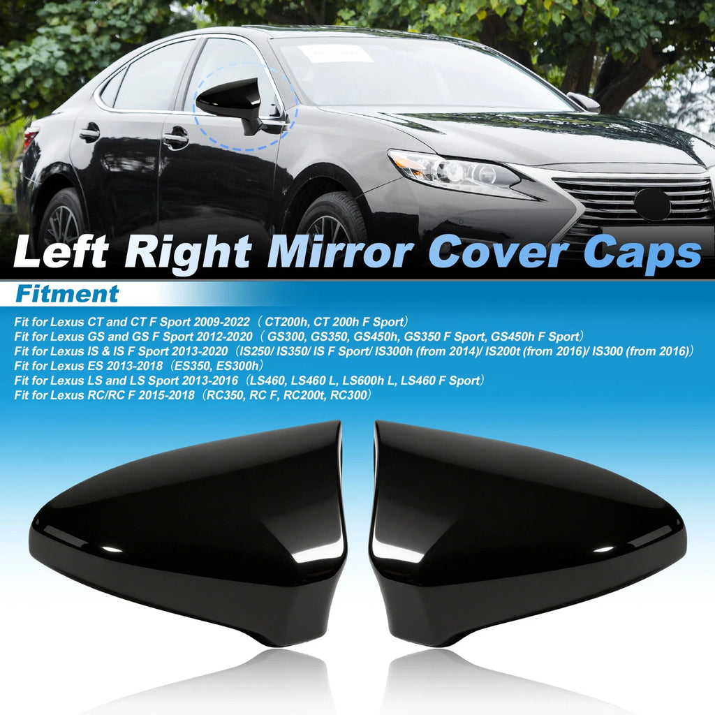 Side Mirror Caps Replacement Set for Lexus IS GS LS ES RC F-Sport (2013–2020)