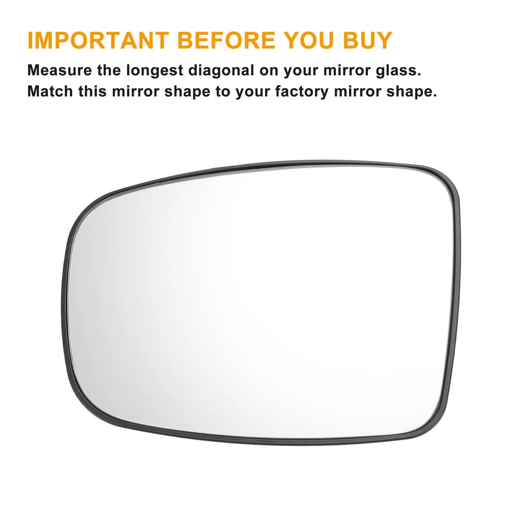 Left Side Mirror Glass White Non Heated for Hyundai i10 (2007–2010)